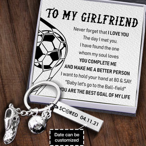 Personalised Engraved Football Shoe Keychain - Football - To My Girlfriend - I Love You - Ukgkbh13001