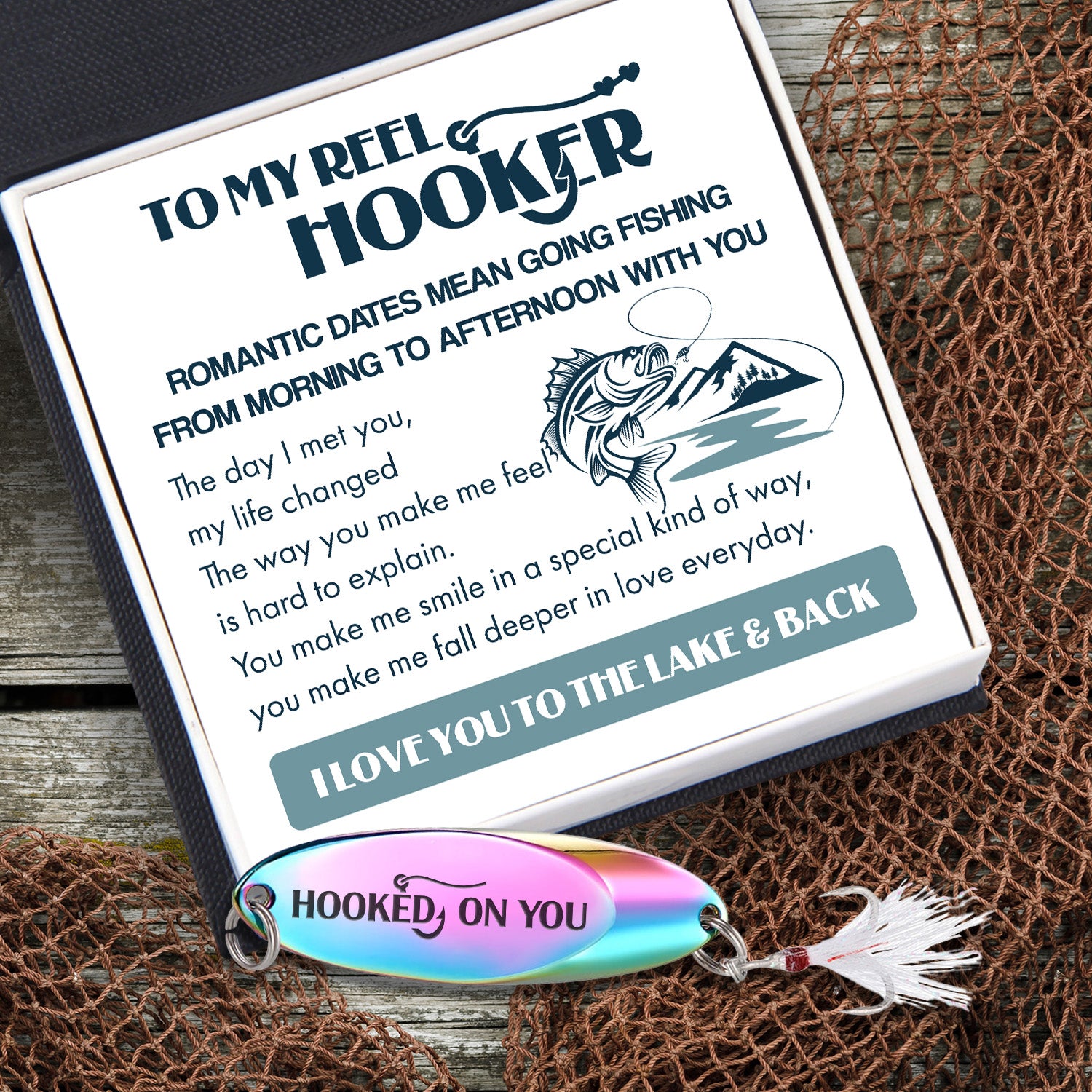 Dad Husband Boyfriend Gifts Engraved Fishing Hook Fishman Lover