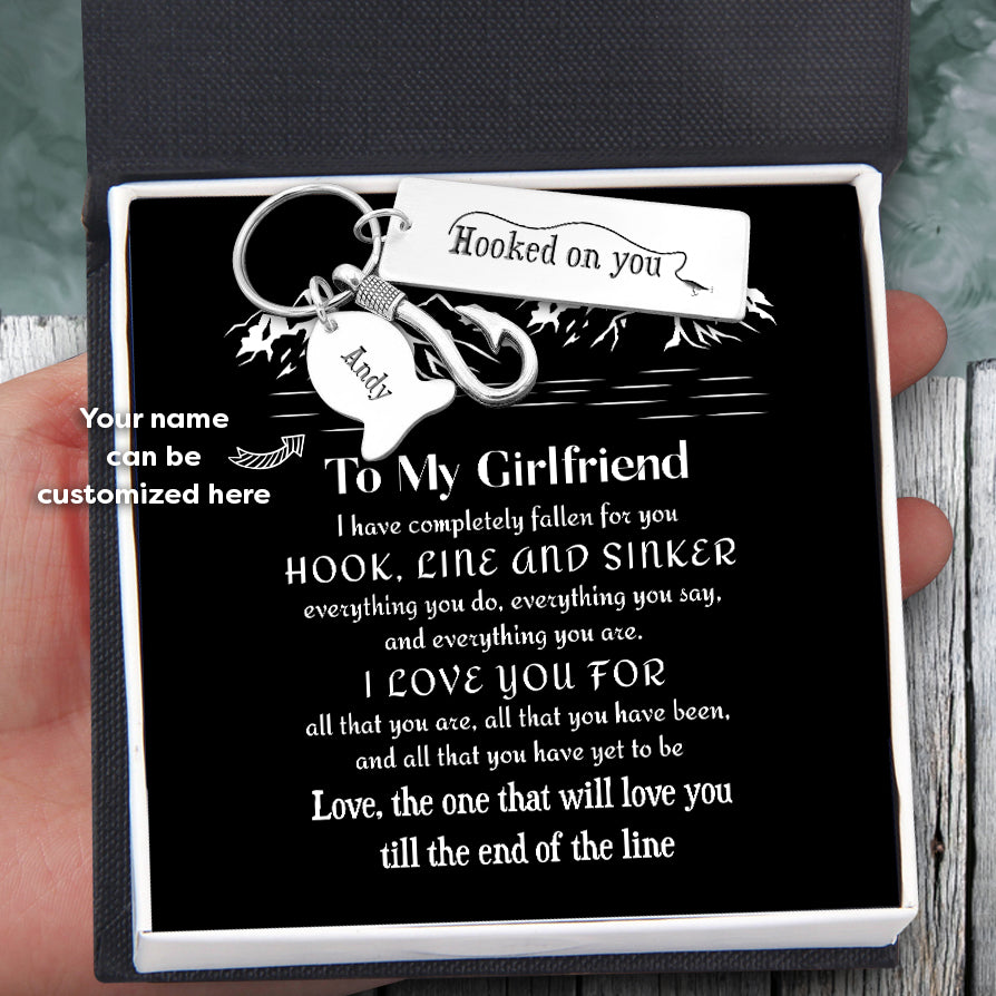 Personalised Fishing Hook Keychain - To My Girlfriend - I Love You - Ukgku13005