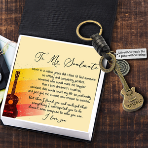 Vintage Guitar Keychain - To My Soulmate - Life Without You Is Like A Guitar Without Strings - Ukgkbk13001