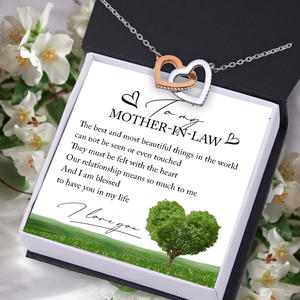 Interlocked Heart Necklace - Family - To My Mother-In-Law - I Am Blessed To Have You In My Life - Ukgnp19010