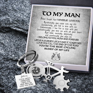 Bike Multi-tool Square Keychain - Cycling - To My Man - I Belong To You, Now And Forever - Ukgkzz26004