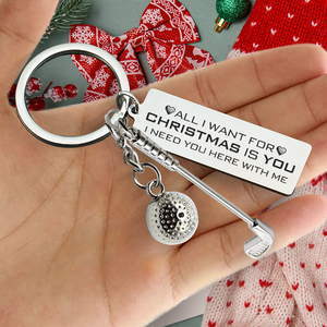 Golf Ball Racket Keychain - Golf - To My Man - All I Want For Christmas Is You - Ukgkzs26002