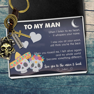 Skull Keychain - Skull - To My Man - Love You To The Moon And Back - Ukgkcg26001