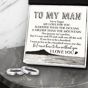 Mountain Sea Couple Promise Ring - Family - To My Man - I Never Have To Live Without You - Ukgrlj26011