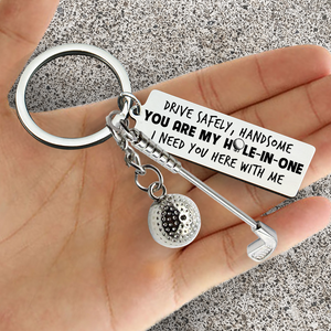 Golf Ball Racket Keychain - Golf - To My Par-fect Husband - I Need You Here With Me - Ukgkzs14001