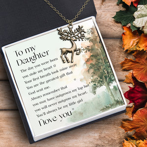 Vintage Deer Necklace - Hunting - To My Daughter - You Are The Greatest Gift That God Sent Me - Ukgnnf17001