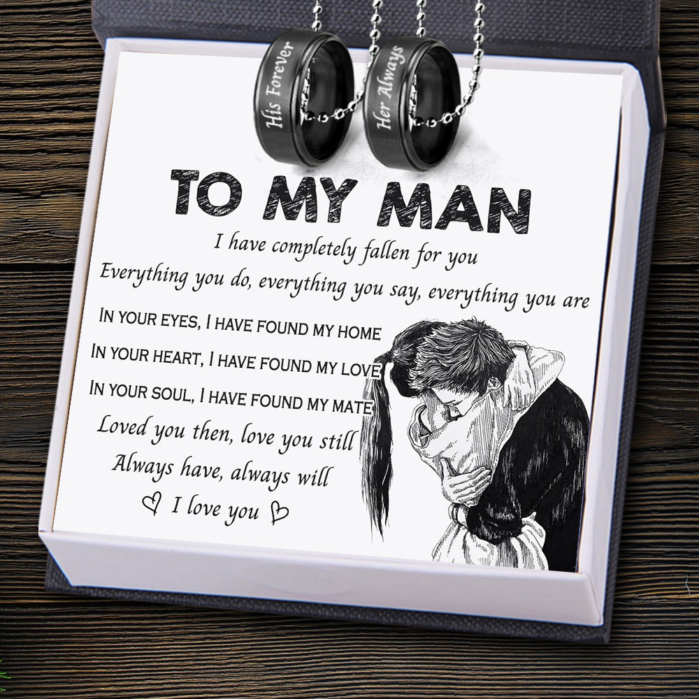Couple Pendant Necklaces - Family - To My Man - I Have Completely Fallen For You - Ukgnw26022