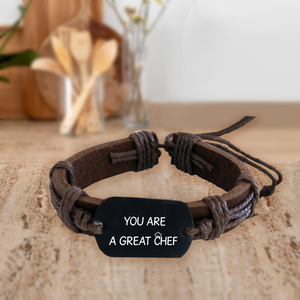 Leather Cord Bracelet - Cooking - To My Husband - You Are A Great Chef - Ukgbr14004