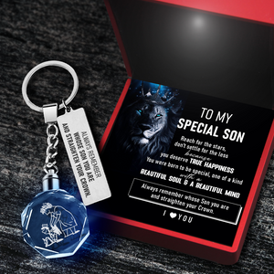 Led Light Keychain - Family - To My Son - Always Remember Whose Son You Are And Straighten Your Crown - Ukgkwl16001