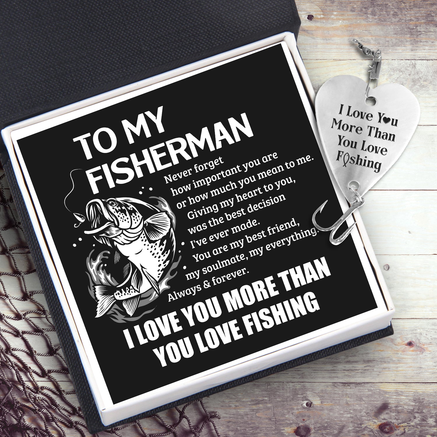 Heart Fishing Lure - Fishing - To My Man - I Love You More Than You Love Fishing - Ukgfc26004