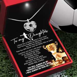 Football Heart Necklace - Football - To My Daughter - I Will Always Be Your No.1 Fan - Ukgndw17001