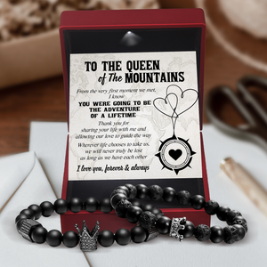 King & Queen Couple Bracelets - Hiking - To The Queen of The Mountains - Thank You For Sharing Your Life With Me  - Ukgbae13006