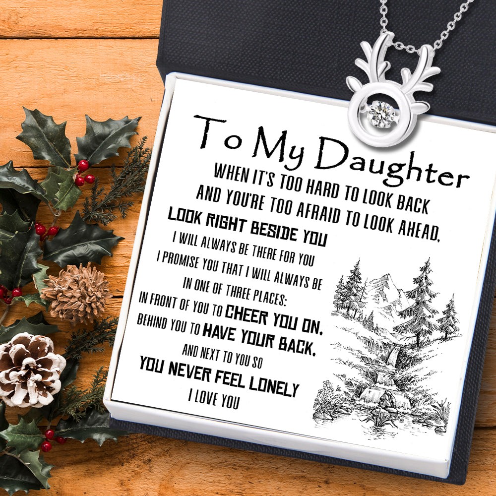 Crystal Reindeer Necklace - Travel - To My Daughter - I Will Always Be There For You - Ukgnfu17003
