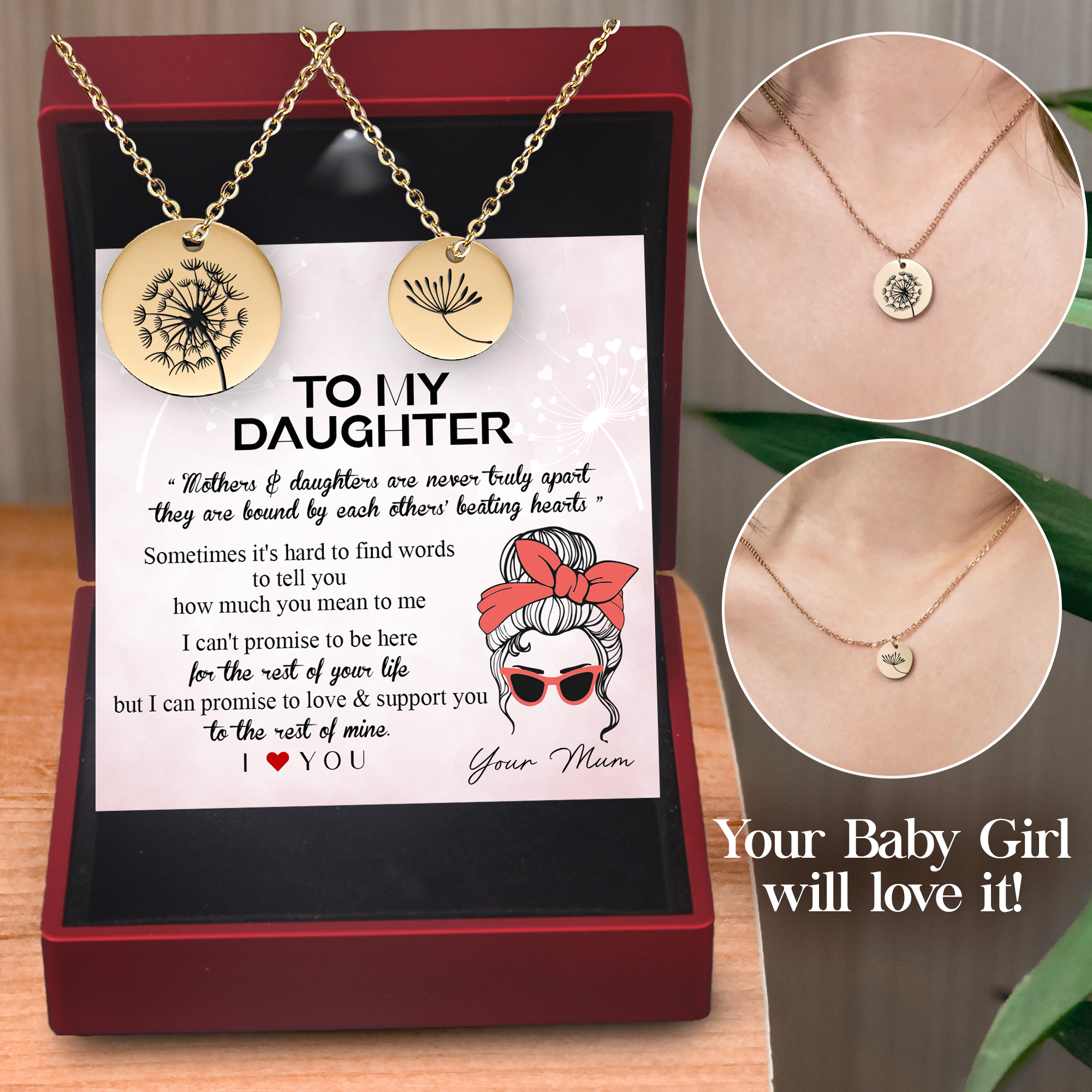 To My Brave Daughter Love Knot Necklace Mum to Daughter Necklace Special  Birthday Gift for Daughter -