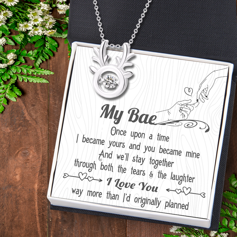 Crystal Reindeer Necklace - Family - To My Bae - We'll Stay Together - Ukgnfu13004