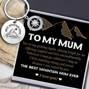 Compass Keychain - Hiking - To My Mum - The Best Mountain Mum Ever - Ukgket19002