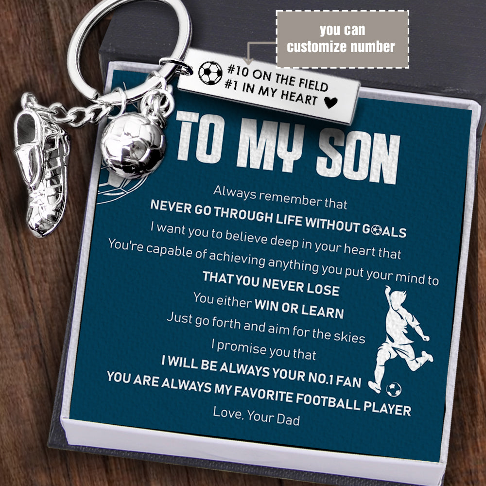Personalised Engraved Football Shoe Keychain - Football - To My Son - Win Or Learn - Ukgkbh16001