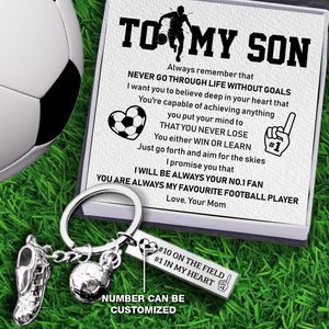 Personalised Engraved Football Shoe Keychain - Football - To My Son - On The Field - Ukgkbh16003