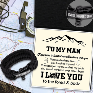 Paracord Rope Bracelet - Camping - To My Man - Love You To The Forest & Back - Ukgbxa26020