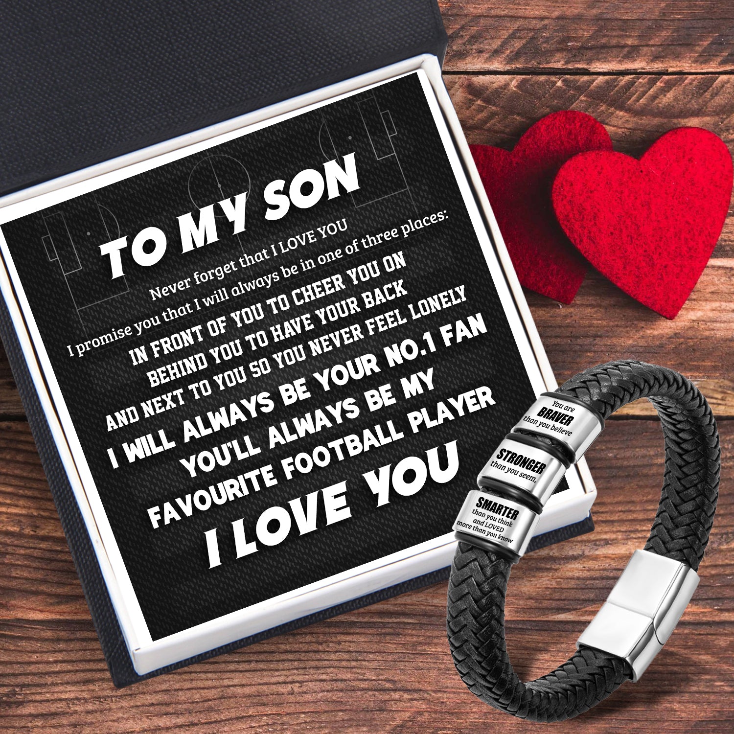 Leather Bracelet - Football - To My Son - I Will Always Be Your No.1 Fan - Ukgbzl16025