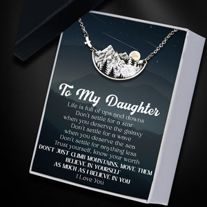 Retro Mountain Necklace - Travel - To My Daughter - Trust Yourself, Know Your Worth - Ukgnnh17002