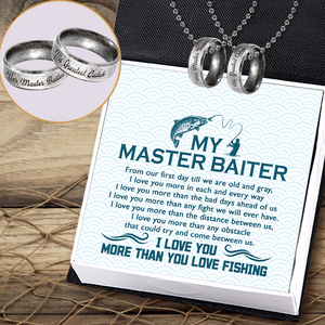 Fishing Ring Couple Necklaces - Fishing - To My Master Baiter - I Love You More Than Any Obstacle - Ukgndx26022