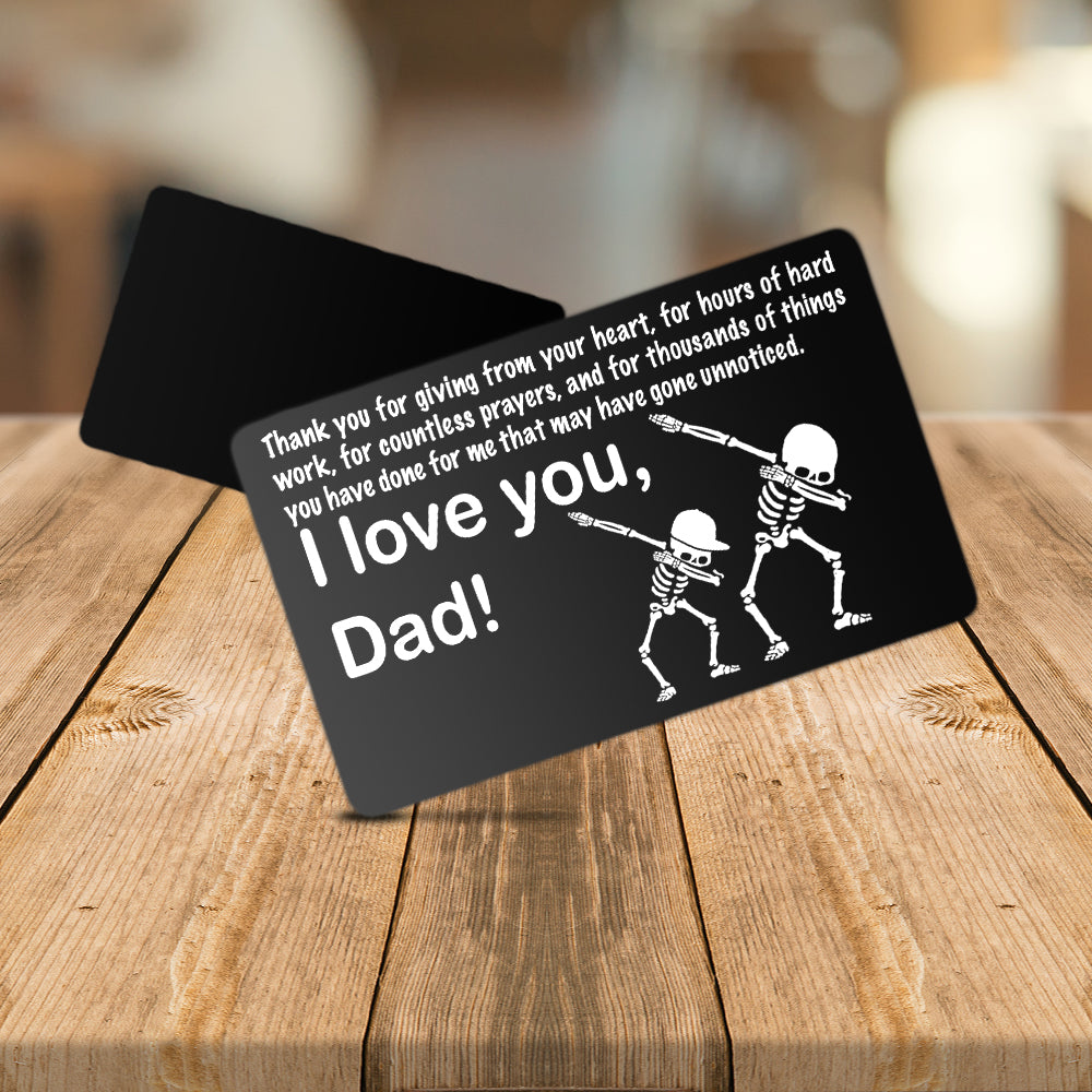 Wallet Card - Skull & Tattoo - To Dad - I Love You, Dad! - Ukgca18008