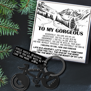 Jet Black Cycling Multi-tool Keychain - Cycling - To My Gorgeous - Life Is A Journey, Let's Take It Together - Ukgkzo13001
