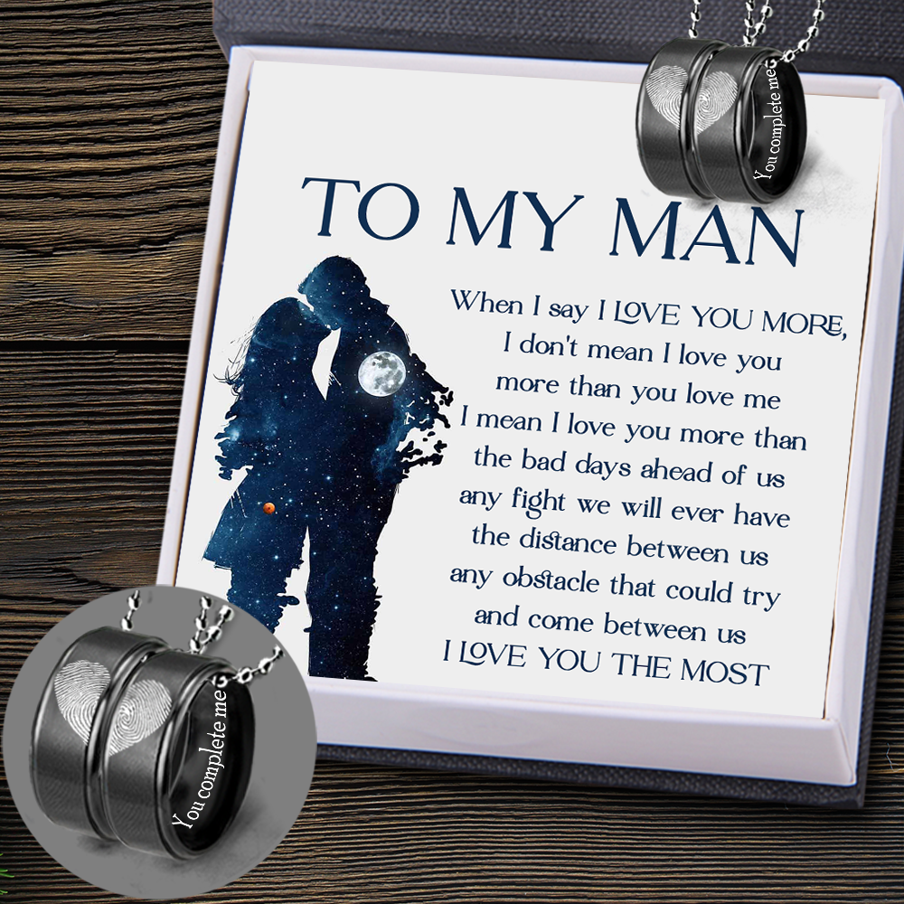 Couple Pendant Necklaces - Family - To My Man - I Love You The Most - Ukgnw26025