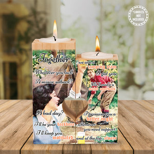 Wooden Heart Candle Holder - Camping - To Loved One - Together We Are A Camping Team - Ukghb26004