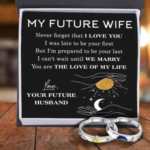 Sun Moon Couple Promise Ring - Adjustable Size Ring - Family - To My Future Wife - You Are The Love Of My Life - Ukgrlk25001