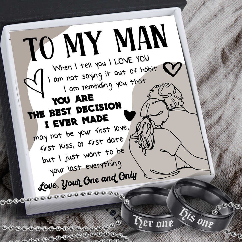 Couple Pendant Necklaces - Family - To My Man - I Just Want To Be Your Last Everything - Ukgnw26015