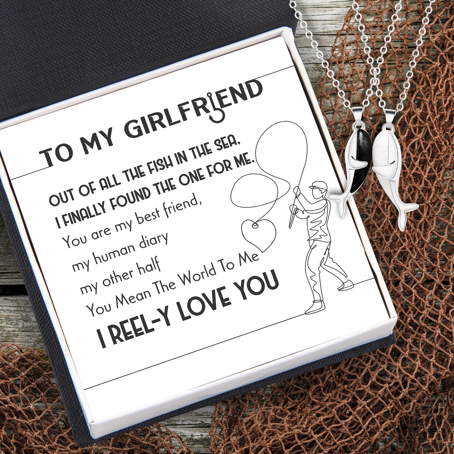 Whale Hug Couple Necklace - Fishing - To My Girlfriend - I Finally Found The One For Me - Ukgngd13006