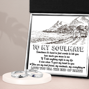 Mountain Sea Couple Promise Ring - Adjustable Size Ring  - Family - To My Soulmate - You Are My Everything - Ukgrlj13002