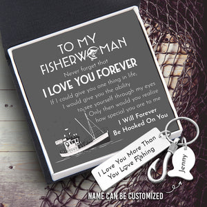 Personalized Fishing Hook Keychain - Fishing - To My Fisherwoman - I Will Forever Be Hooked On You - Ukgku13016