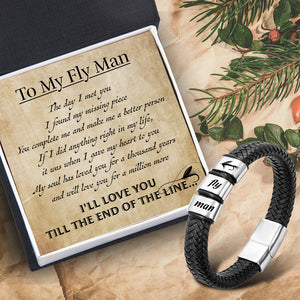 Leather Bracelet - Fishing - To My Fly Man - I'll Love You Till The End Of The Line - Ukgbzl26003