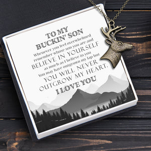 Deer Shaped Necklace - Hunting - To My Buckin' Son - You Will Never Outgrow My Heart - Ukgnnd16002