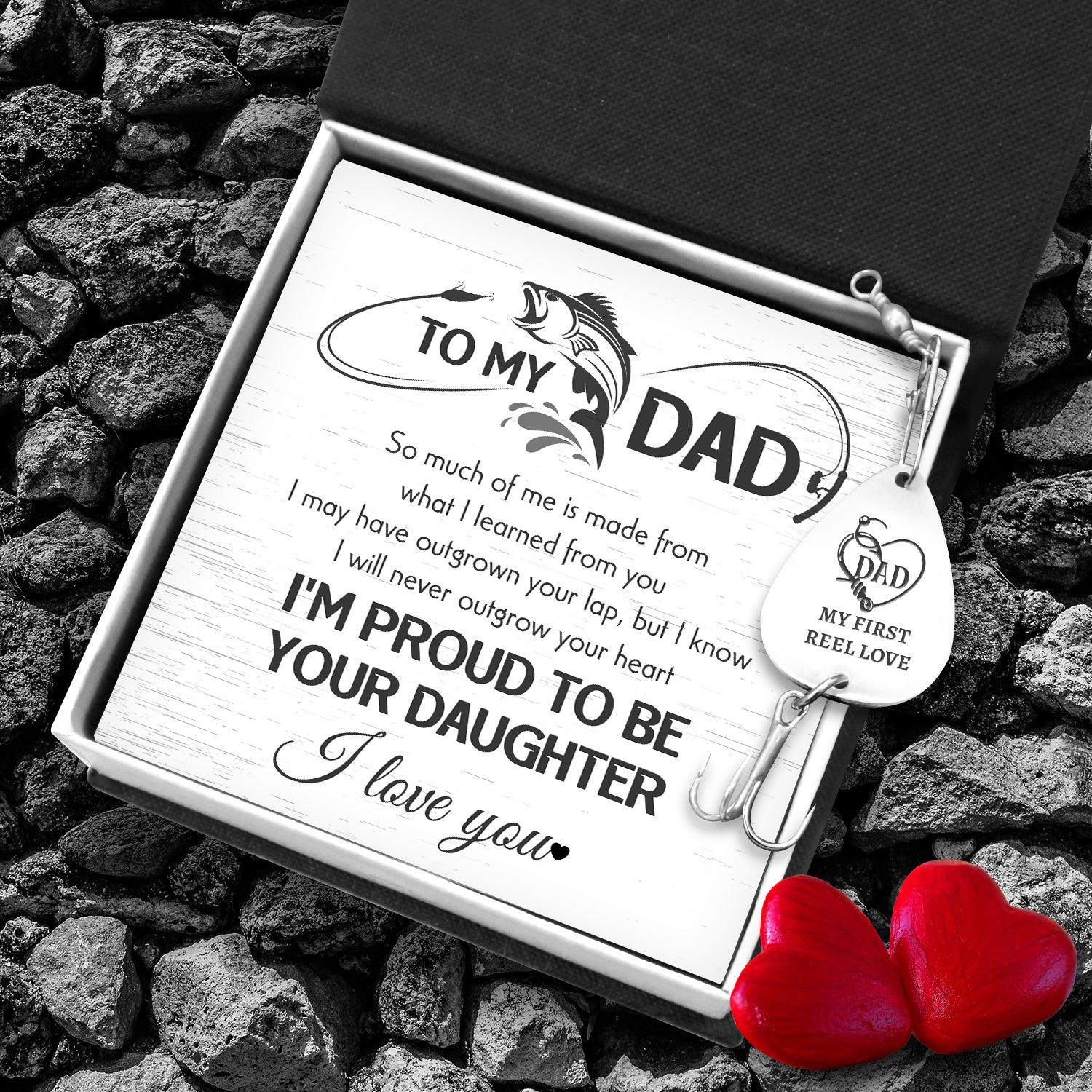 Engraved Fishing Hook - Fishing - To My Dad - I Will Never Outgrow Your Heart - Ukgfa18018