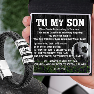 Leather Bracelet - Soccer - To My Son - I Want You To Believe Deep In Your Heart - Ukgbzl16021