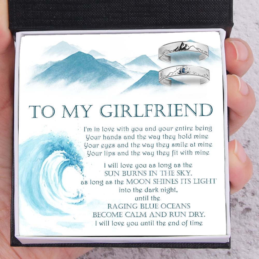 Mountain Sea Couple Promise Ring - Adjustable Size Ring - Travel - To My Girlfriend - I'm In Love With You - Ukgrlj13006