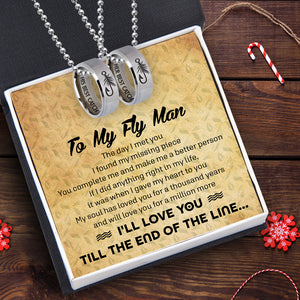 Couple Ring Necklaces - Fishing - To My Fly Man - My Soul Has Loved You For A Thousand Years - Ukgndx26012