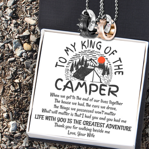 Couple Crown Pendant Necklaces - Camping - To My Husband - Life With You Is The Greatest Adventure - Ukgnz14001