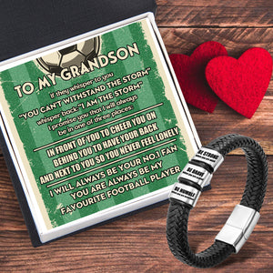 Leather Bracelet - Football - To My Grandson -  I Will Always Be Your No.1 Fan - Ukgbzl22010