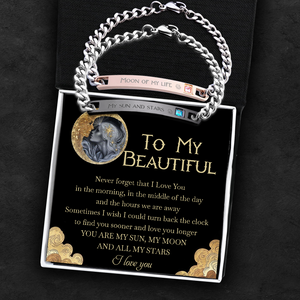 Chain Crystal Couple Bracelet - Family - To My Beautiful - I Love You - Ukgbzd13002