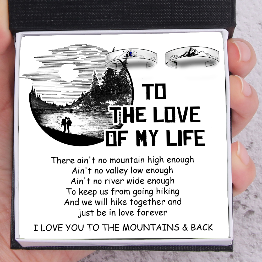 Mountain Sea Couple Promise Ring - Adjustable Size Ring - Hiking - To The Love Of My Life - I Love You To The Mountains & Back - Ukgrlj12002