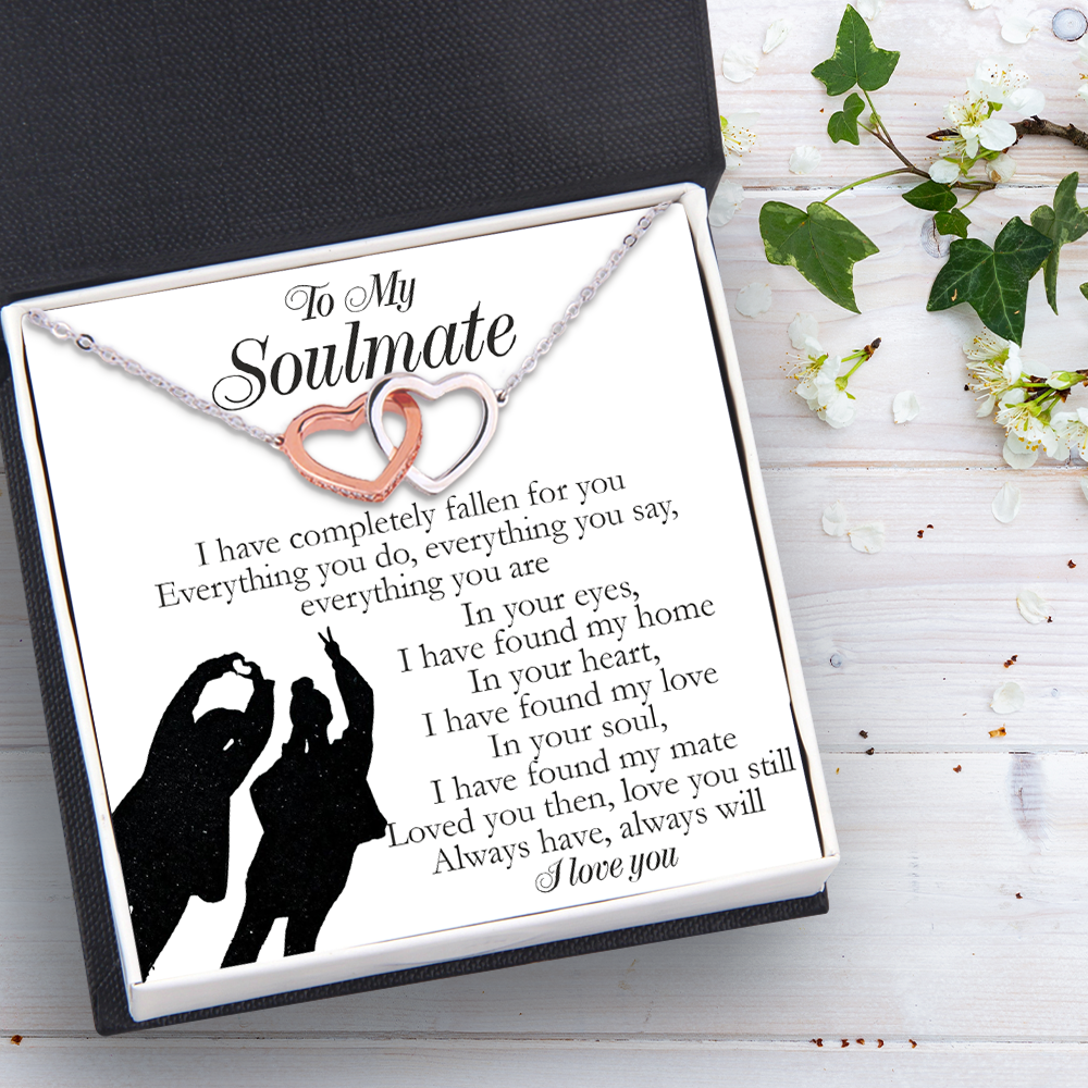 Interlocking Hearts Necklace - Family - To My Soulmate - Loved You Then, Love You Still - Uksnp13002