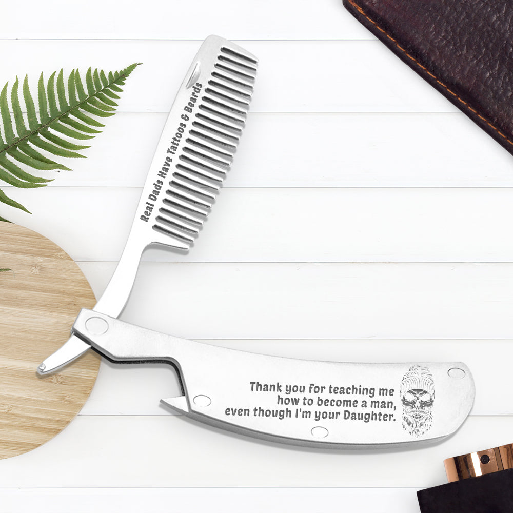 Folding Comb - To My Dad - Thank You For Teaching Me How To Become A Man - Ukgec18004