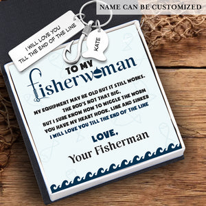 Personalised Fishing Hook Keychain - Fishing - To My Fisherwoman - You Have My Heart Hook - Ukgku13018