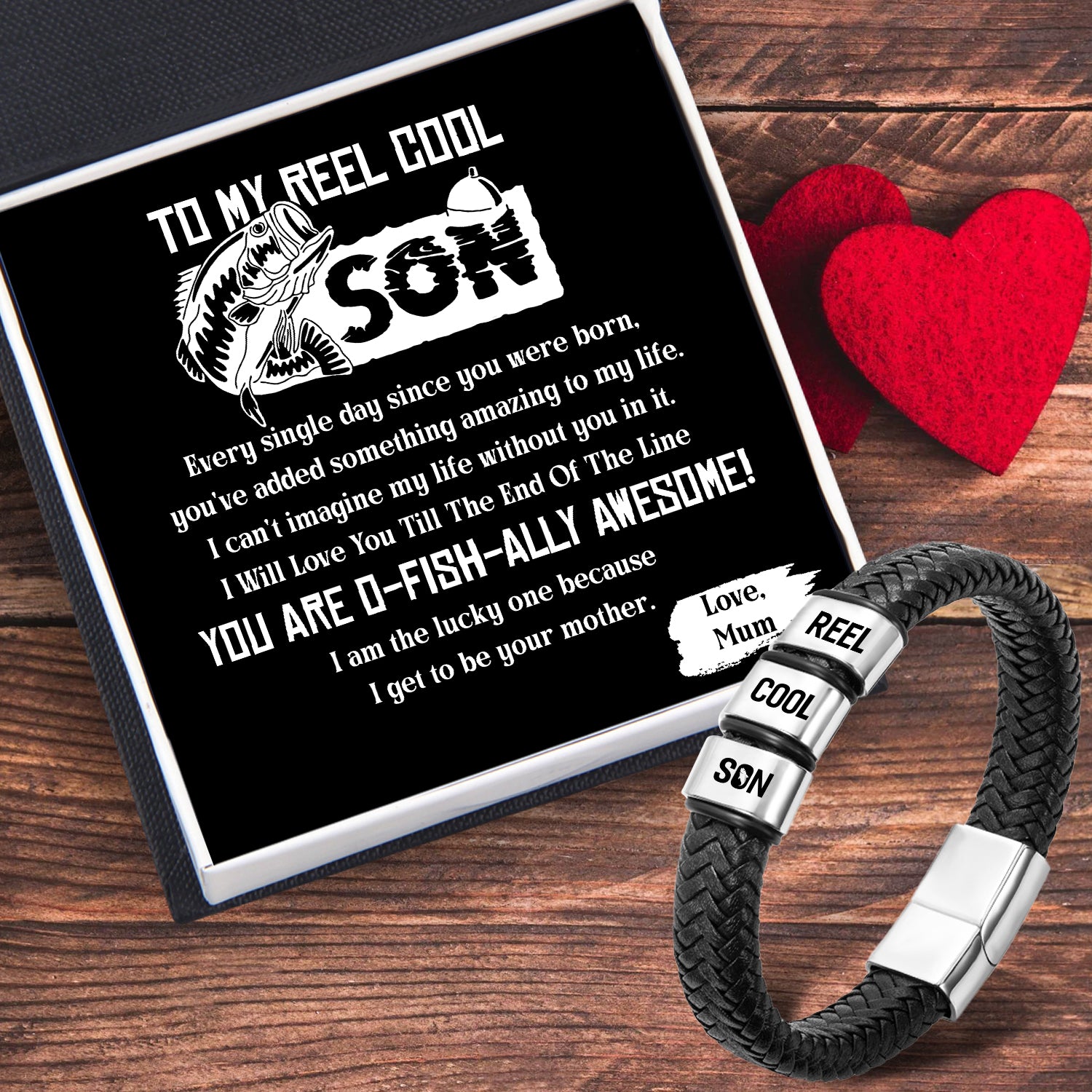 Leather Bracelet - Fishing - To My Son - I Will Love You Till The End Of The Line - Ukgbzl16024